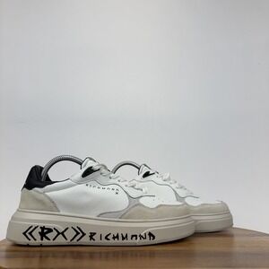 New Womens John Richmond White Leather Platform Casual Low Sneakers Size EU 39